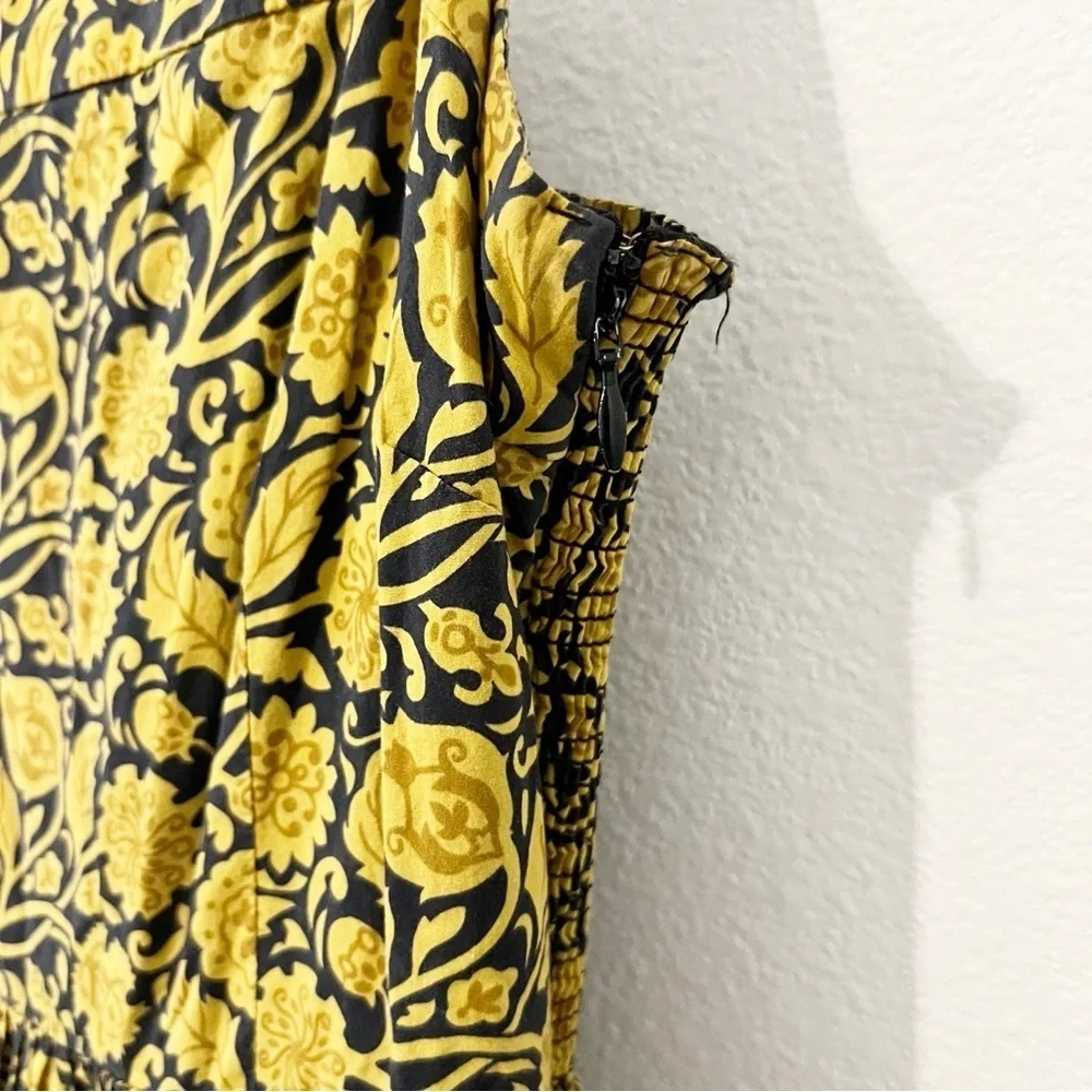 Nicholas Adele Dress Floral Golden Ruffle Tiered Size US 2